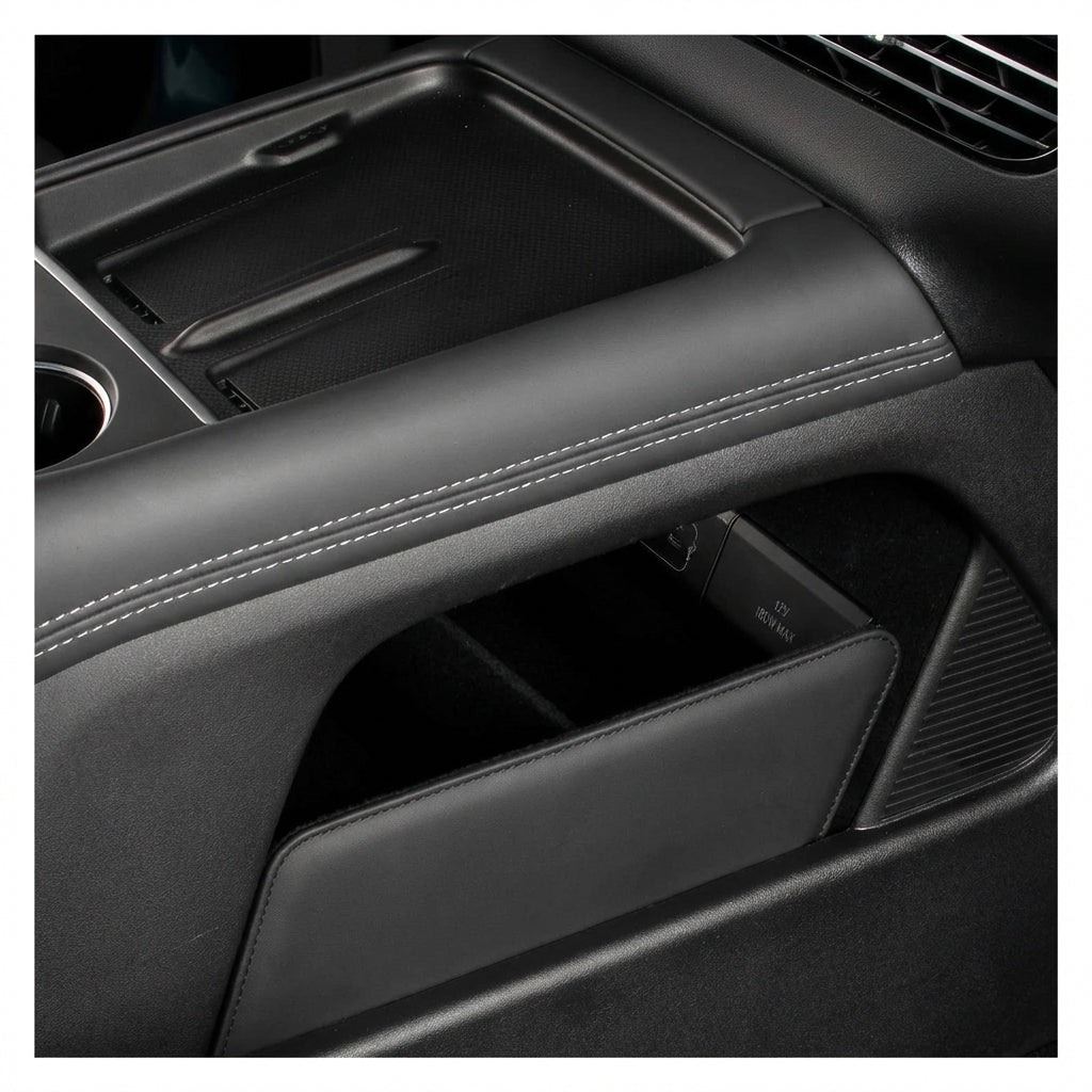 XPENG G6 Centre Console Organiser in Black Nappa Leather