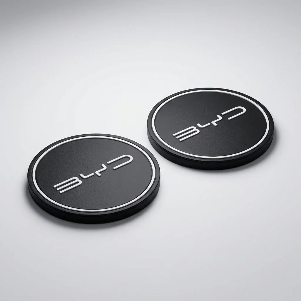 BYD Cup Holder Leather Coaster Mats (2-Piece Set)