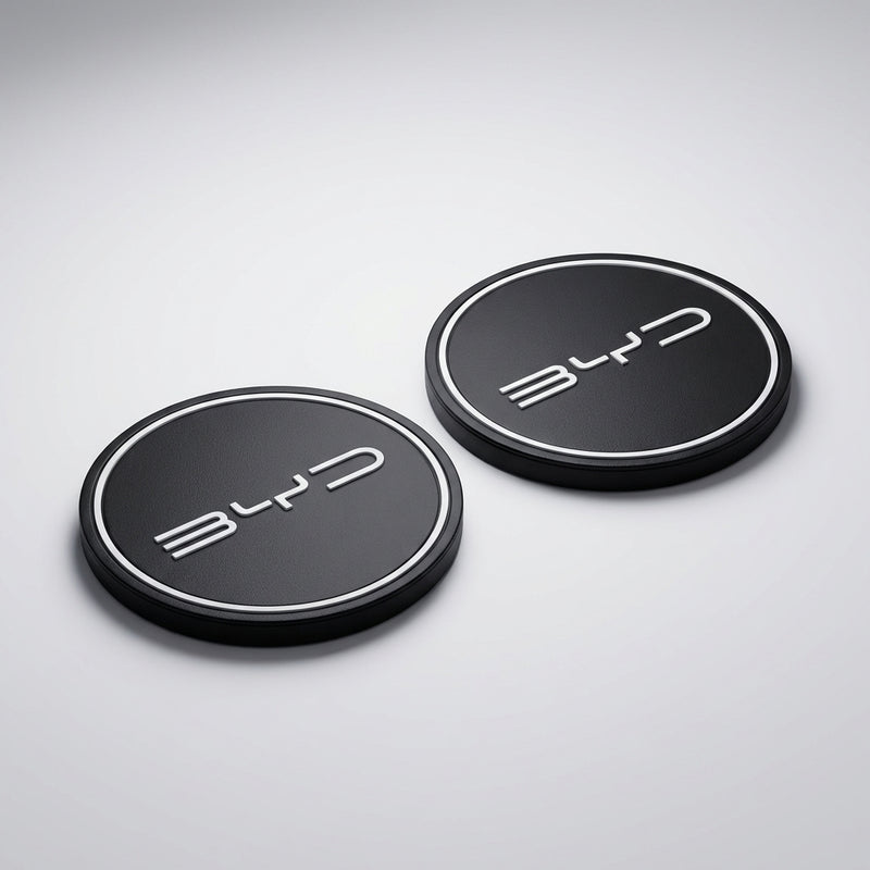 BYD Cup Holder Leather Coaster Mats (2-Piece Set)