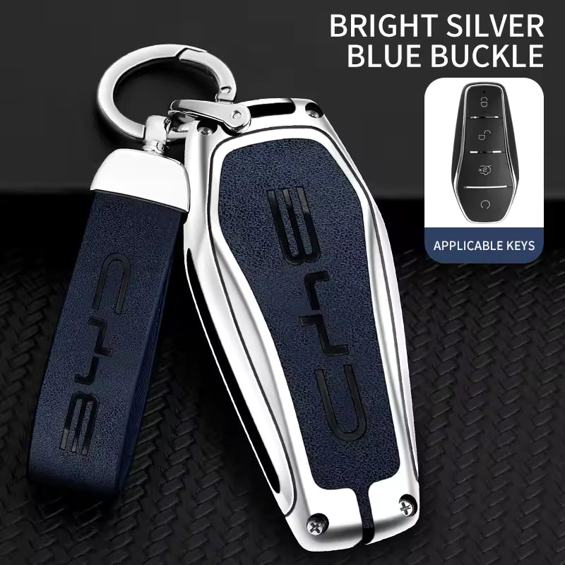 BYD Zinc Alloy Key Case Cover with Microfibre Skin