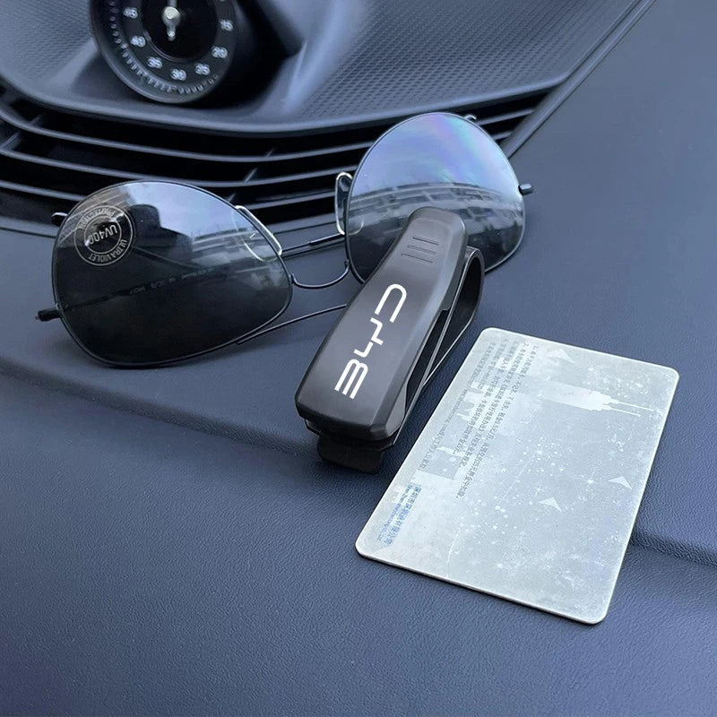 BYD Clip-On Sunglasses Holder with Card Slot