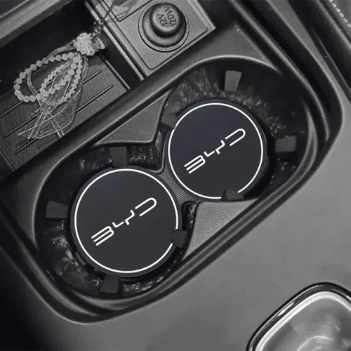 BYD Cup Holder Leather Coaster Mats (2-Piece Set)